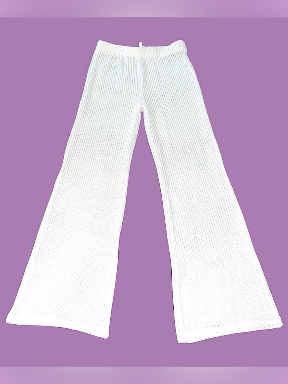 Self Esteem white crotchet pants.